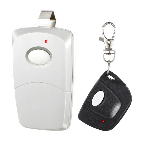 Dreyoo 2 Pack Garage Door Remote Replacement, 10 Dip Switch 300Mhz Gate Door Opener Remote Transmitter Compatible with Linear Multicode 3089, 3060, 3070 (1 Grey Big and 1 Black Keychain Mini Type)
