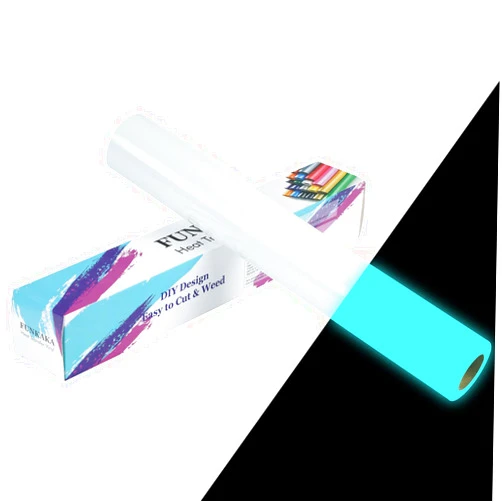 FUNKAKA Glow in The Dark Heat Transfer Vinyl Roll, 12