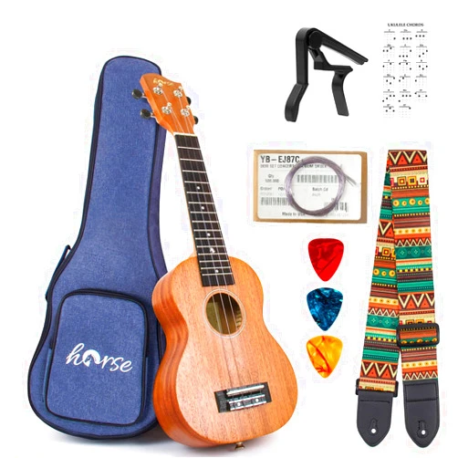 Lotmusic Ukulele, 21 Inch Professional Soprono Ukelele for Adults Horse Uke Beginner Kit W/Gig Bag Strap OEM Strings Hawaiian Guitar Ukalalee Yukalalee Ukalele Yukelele