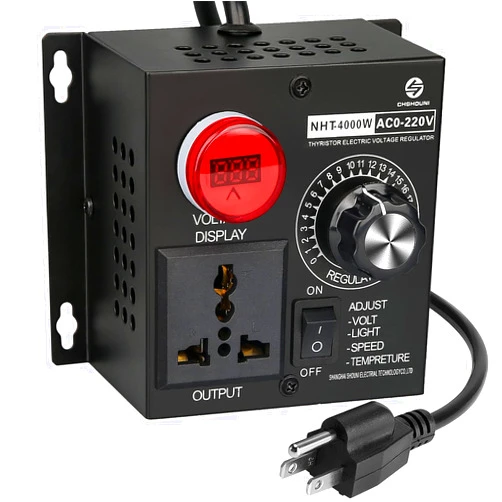 SDRGEEK AC Variable Speed Controller, 120V~220V 15A 4000W SCR Voltage Controller for Router Fan Electric Motor Rheostat