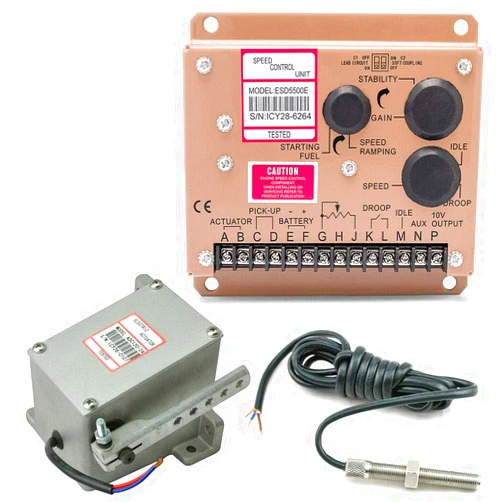 LiaoDaza 12V Electronic Engine Speed Controller Governor Generator Genset Parts, ESD5500E Speed Control Unit for All Kinds of Generators Together with ADC12V, 1000-10000hz, Stable Connection
