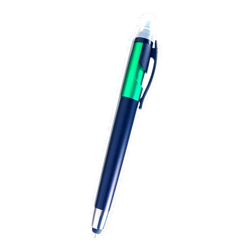 HRYWGAA HRPaper ballpoint pen: stylish, high-grade ballpoint pen, highlighter pen on the other end, student and office use (1 PACK) Green