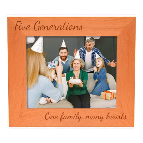 Gifts For All By Rachel Olevia Sentimental Photo Frame Five Generations One Family Many Hearts Wood Engraved 8x10 Landscape Picture Frame