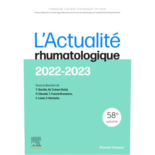 Thomas Bardin,Martine Cohen-Solal,Philippe Dieudé,Thomas Funck-Brentano,Frédéric Lioté,Pascal Richette,Carole FUMAT,Jérôme Avouac,Karima Chafai,Sarah Jaulerry,Antoine Ferenczi,Florent Eymard,Clément Prati,Aline Frazier-Mironer,Antoine Moraux,Chinh Nghia Pham,Esther Ebstein,Pierre-Antoine Juge,Fernando Kemta-Lekpa,Camille Blandin,Jean-François Gautier,Guillaume Odri,Johann Beaudreuil,Clément Nachef,Emmanuelle Bourrat,Marina Assadourian,Bastien Leger,Béatrice Bouvard,Erick Legrand,Sophia Ascione,Jean-Denis Laredo,Valérie Bousson,Virginie Simon,Marie Laloi-Michelin,Xavier Chevalier,Sébastien Ottaviani,Allan Gauffenic,Emilie Chotard,Frank Verhoeven,Stéphanie Fabre,Augustin Latourte,Sandra Guignard,Laurent Arnaud,Daniel Wendling,Emmanuelle Hoppé,Hang Korng Ea,Julien Paccou,Louis Jacob,Corinne Miceli-Richard L'actualité rhumatologique 2022-2023 (French Edition)