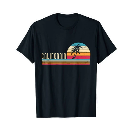 California Cali Californian Summer Gift Cali Summer Vacation CA Palm Trees USA Retro California T-Shirt
