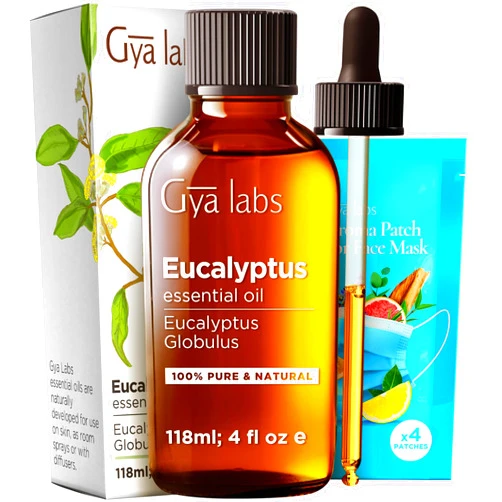 Gya Labs Eucalyptus Essential Oil for Diffuser - Huge 4 Fl Oz - 100% Pure Natural Eucalyptus Oil for Skin, Humidifier - Fresh, Cooling Scent for Aromatherapy & Candle Making