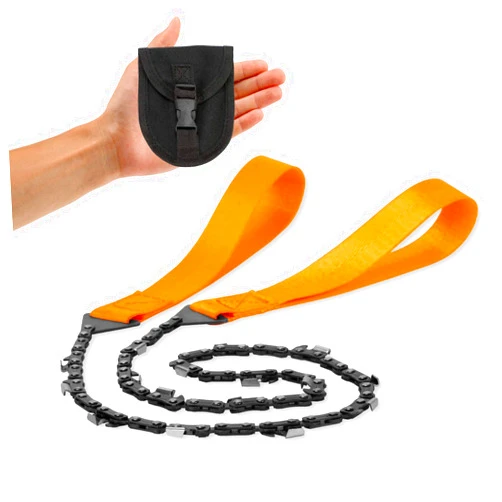 Loggers Art Gens 24 Inch Pocket Chain Rope Saw Portable Hand Saw With Sharp Teeth Blades for Survival Gear, Camping, Hunting, Tree Cutting or Emergency Kit