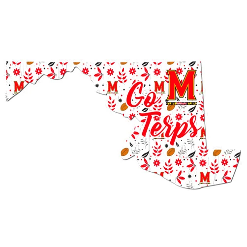 Fan Creations NCAA Maryland Terrapins Unisex University of Maryland Floral State Sign, Team Color, 12 inch