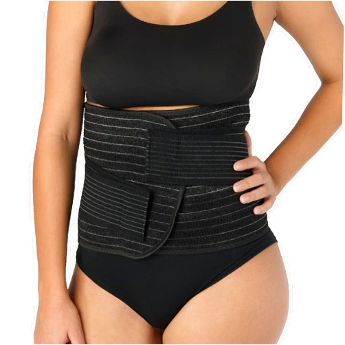 UpSpring Shrinkx Belly Charcoal Postpartum Belly Wrap, Adjustable Postpartum Belly Band to Support, Slim and Smooth After Baby (Charcoal Gray, Small/Medium)