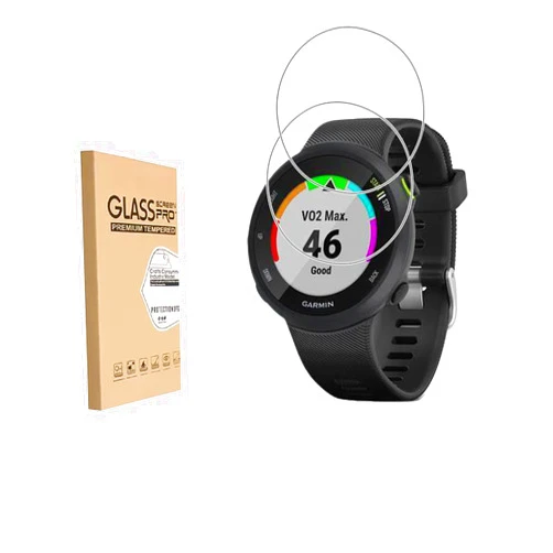 HYGAMOCC (2 Pack) Screen Protector for Garmin Forerunner 45/45S/55 Tempered Glass，9H Hardness Anti Scratch，Bubble Free，Case Friendly Easy Installation
