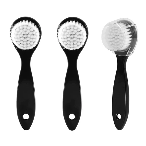 Useekoo Facial Cleansing Brush, 3 Packs Manual Face Brushes for Cleansing and Exfoliating, Face Scrubber to Massage, Deep Pore Exfoliation, Makeup Remove and Skin Care with Soft Bristles & Lid, Black