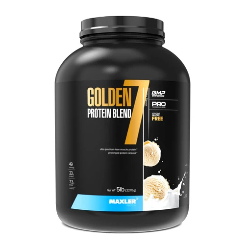 Maxler Golden 7 Protein Blend - Protein Powder for Muscle Gain & Recovery - Vanilla Protein Powder 5 lb
