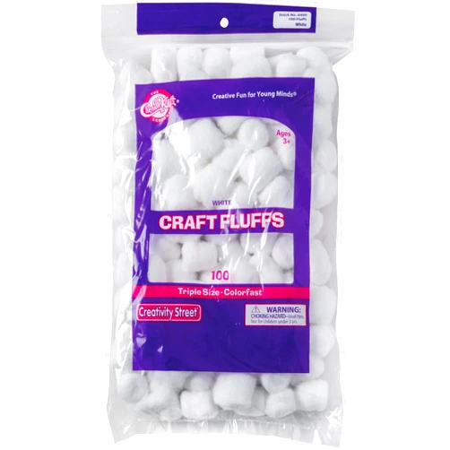 Creativity Street White Craft Fluff, 100 per Pack