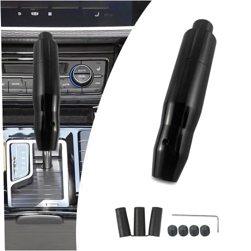 Jewkot 1 PC Automatic Car Shift Knob, Waterproof Durable Metal Vehicle Shifter Lever Handle with Push Button, Universal Automotive Transmission Accessories for Truck SUV Car (Black)