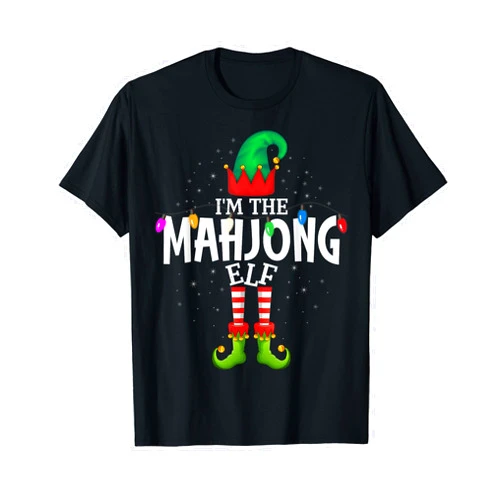 99 Gifts Group Foto Christmas Elf Pajama I'm The Mahjong Matching Christmas Family T-Shirt