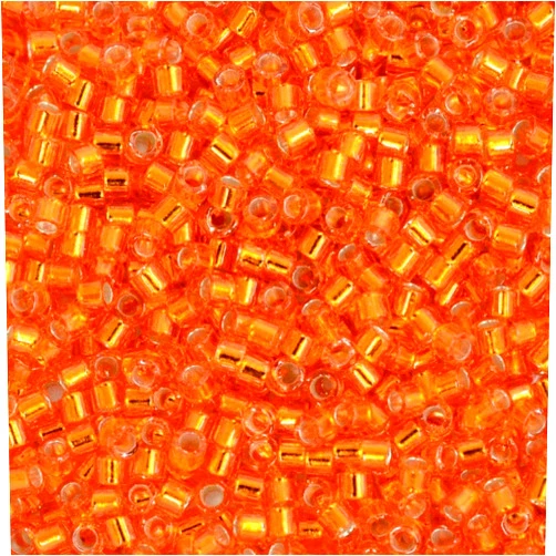 Generic Miyuki Delica Seed Beads Size 11/0 Silver Lined Orange 7.2g-Tube (DB045)
