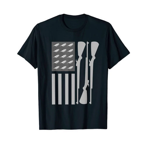 Patriotic Clay Pigeon Target Sporting Lover Outfit American Flag Trap Shooting Funny Skeet Sport Gift Men Women T-Shirt