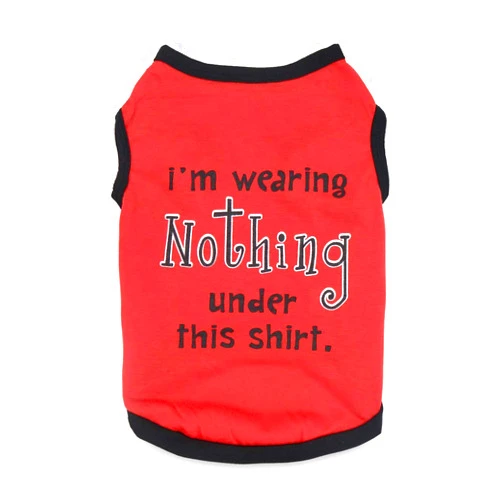 DroolingDog Pet Dog Clothes Medium Funny T-Shirt Pet Vest Dog Shirt for Small Dogs, Large, Red