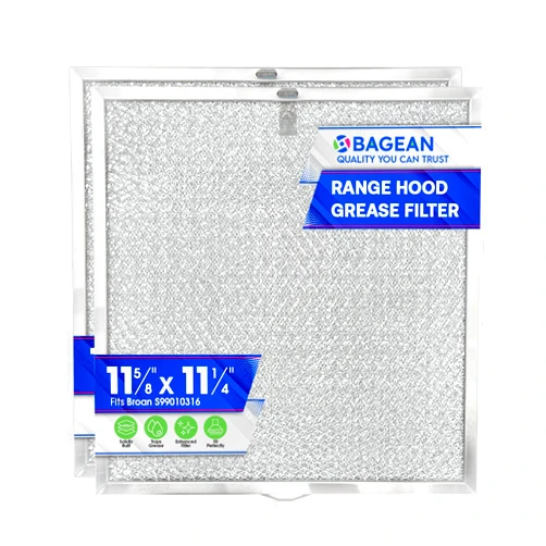 Bagean Stove Hood Vent Filter 11.60” x 11.22” BPQTAF S99010316 Compatible with Broan Range Hood Filter Replacement - Aluminum Mesh Kitchen Overhead Fan Screen - Blocks Grease & Filters Oven Air (2-Pk)