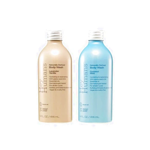 HEY HUMANS Body Wash Coconut Mint and Lavender Vanilla 14 Fl Oz (Variety Pack)