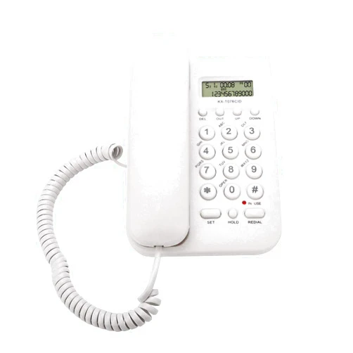 Ejoyous Corded Phone, Desktop Telephone Landline Wired Phone Wall Telephone with Cord and Calls Display, /DTMF Dual System, for Home Office Hotel(White)