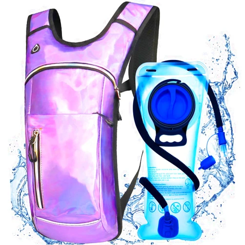 SOIOMES Hydration Backpack, Water Backpack with 2L Hydration Bladder, Rave Backpack Hydration Pack, Festival Essential for Raves, Hiking, Cycling, Climbing, Running, Outdoor, Camping and More
