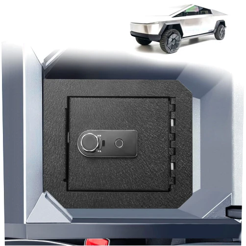 JINGTAO88 Upgraded Cybertruck Center Console LockBox - Anti-Theft Insurance Box Compatible with 2024 up Cybertruck Accessories Center Console armrest lockbox with Biometric Fingerprint and keylock