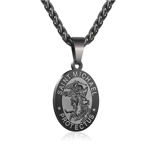 RS Saint St Michael/Christopher/Jude/Benedict/Joseph/Anthony Medal Necklace for Boys Men 24 In Religious gifts