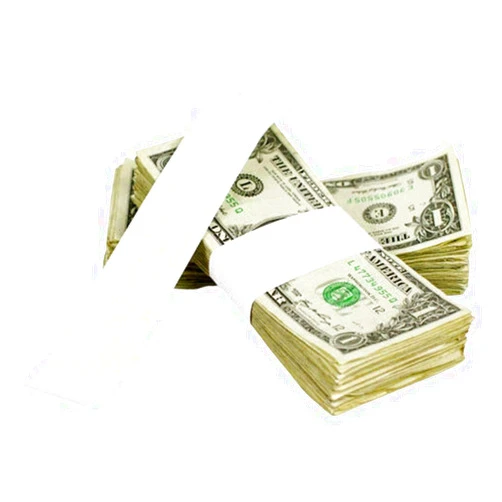 Ministry of Warehouse 100 Pcs of Currency Straps Self Sealing Blank White Bands Money Bill