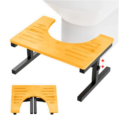 Felnuhee Foldable Toilet Stool Squat Adult for Bathroom, Bamboo Poop Stool for Kids, Squatting Potty Stool with Double Anti-Slip Design,7