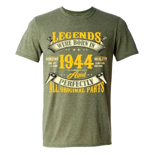 Sweet Gisele 80th Birthday Shirt for Men, Legends Were Born in 1944, Vintage 80 Years Old T-Shirt