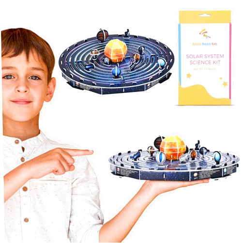 Hubble Bubble Kids 3D Solar System for Kids - Planets Model Puzzle - Space Toys for Girls and Boys - Includes Earth and All 8 Planets - Realistic Solar System Model - Birthday Gift for Learning About The Solar System