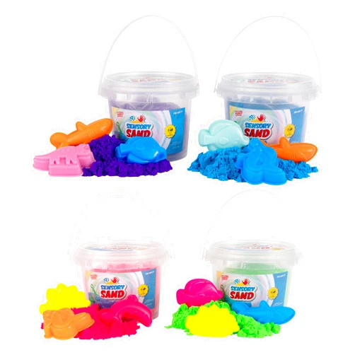 Sensory Sand Play Sand for Kids with Sea Molds 4 Pound Bulk Multicolor Sand for Boys and Girls