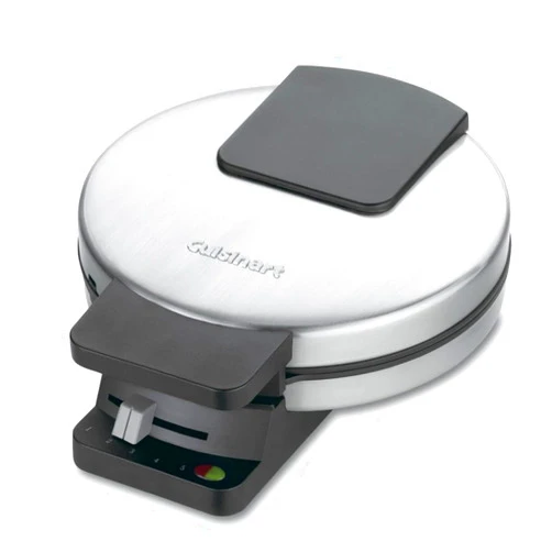 Cuisinart Waffle Maker, 1250W Round Classic Waffle Iron, 5-Setting Adjustable Browning Control, WMR-CANAS, Brushed Stainless