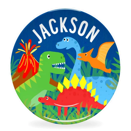 Tiny Expressions - Personalized Dinosaur Plate for Kids with Custom Name and Cute Dino Themed Design | 10