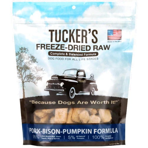 Tucker's Raw Frozen Freeze Dried Raw Dog Food, Pork, Bison & Pumpkin Formula 14oz