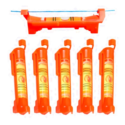 LAIESYA 5Pcs Hanging Line Level String levels Tools Used for Layout Brick Working, Site lining, Flooring Decking, Ground, Shed Base, Backyard, Fence, Pier Drainage Slopes Etc. (Red, Set B)