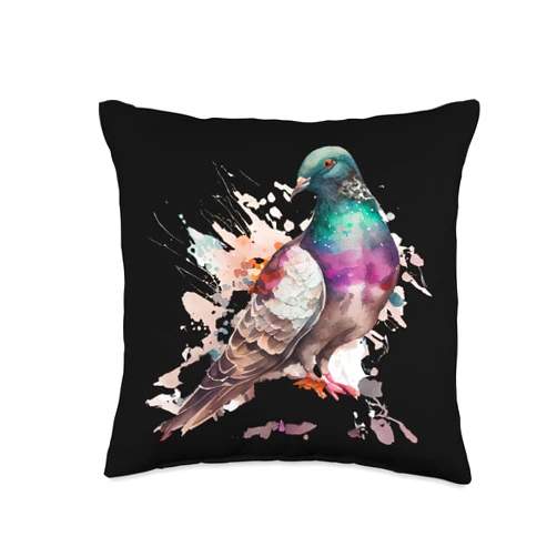 Tauben Fliegen Vogel Taubenzüchter Geschenk Gift Whisperer Pigeons Throw Pillow, 16x16, Multicolor