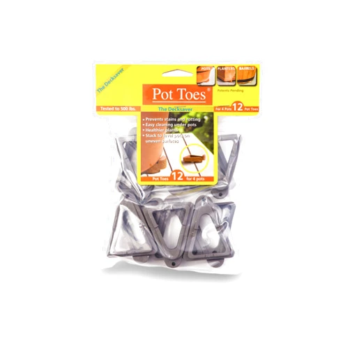 Bosmere Pot Toes, Plant Pot Risers for Indoor and Outdoor, Prevent Stains and Rotting on Wood, Cement, and Tile