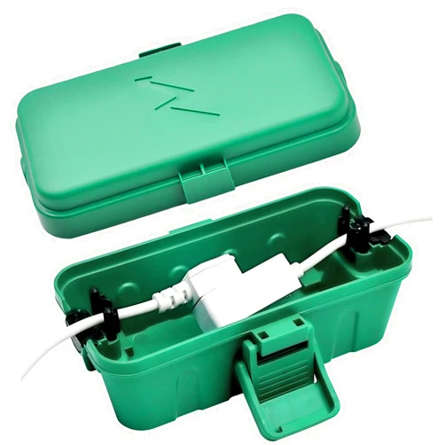 Hrensaw Small Weatherproof Electrical Connection Box(Inner 5.5 x 3 x 2.2inch),Outdoor Electrical Box,Waterproof Extension Cord Covers for Plug, Extension Cables, Holiday Lights,Green