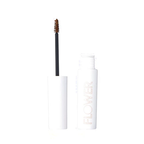 FLOWER BEAUTY By Drew Barrymore Fiber Fix Eyebrow Gel - Tinted Brow Mascara + Fixative for Eyebrows -Long-Lasting + Natural Finish -Vegan + Cruelty-Free - Light Brown
