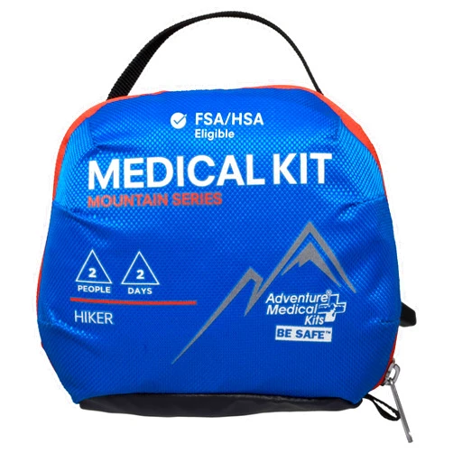 Adventure Medical Kits Mountain Series Medical Kit - Hiker - Emergency Medical First Aid Kit - For 2 People for 2 Days - Comes with a Trauma Pad, Medicine, Guide Book & More