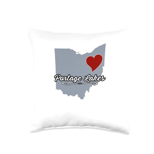 Summit County - Clothing and Merch Portage Lakes-Ohio | OH City State USA-Cute Souvenir-Throw Pillow, 16x16, Multicolor