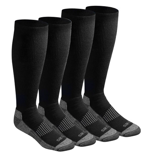 Dickies Men's Light Compression Comfort Over-The-Calf Socks, Available in M-XXL (2, 4 Pairs)