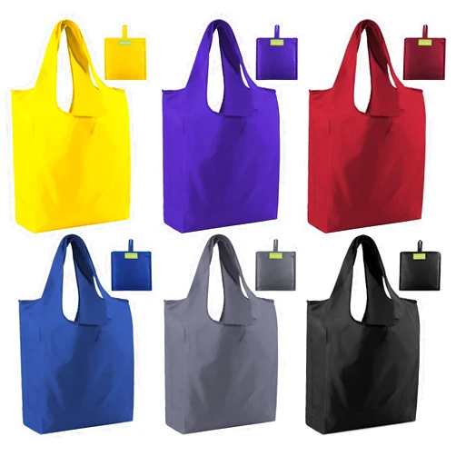 BeeGreen Reusable Grocery Bags Set of 6, Reusable Shopping Xlarge 50LBS Collapsible Bags with Pouch, Machine Washable Lightweight Polyester Tote Bags Blue Gray Purple Yellow Wine Red Black