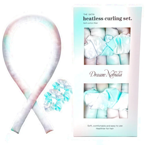 Toeah Satin Heatless Curling Set - Hair Rollers for Heatless Curls Heatless Hair Curlers & Hot Rollers Hair Curlers to Sleep in Heatless Curling Rod Headband Heatless Curler （Dream Nebula）