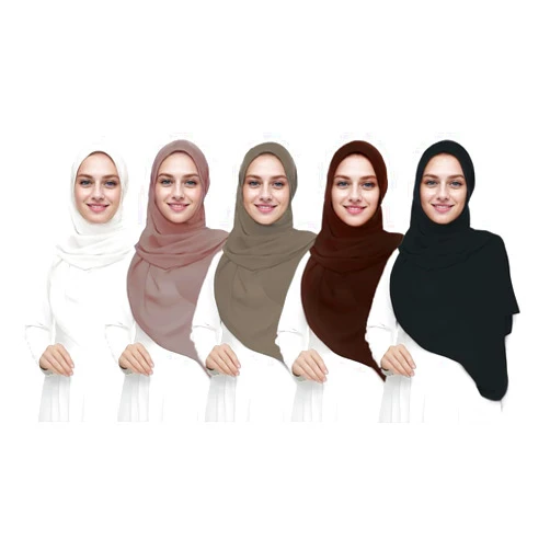WADAINIS 5PCS Chiffon Hijab Head Scarf for Women Solid Color Chiffon Long Scarf Shawls and Wraps Lightweight with Gift Box