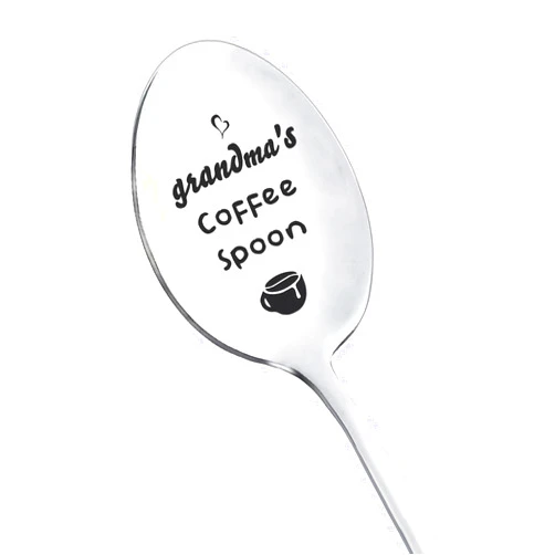 RFTWXHPN Gifts for Grandma from Granddaughter Grandson Grandma's Coffee Spoon for Grandma Grandmother Christmas Mothers Day Gift for Grandma Granny Coffee Tea Lovers Gifts Spoons