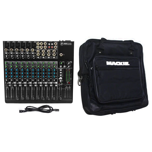 Audiosavings bundle: Mackie 1402VLZ4 14-channel Compact Analog Low-Noise Mixer w/ 6 ONYX Preamps bundled with Mackie Travel Bag Soft Case For 1402-VLZ3 /1402-VLZ4 Mixer (2 items)