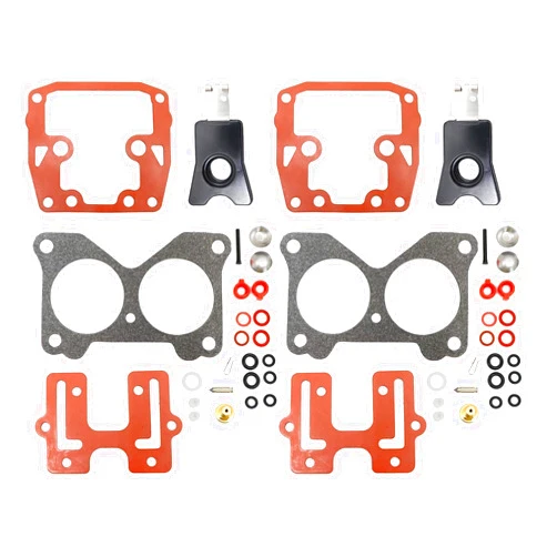 XQSMWF 2 pcs Carburetor Carb Rebuild Kits with Float Compatible With Johnson Evinrude Outboard Engine Carb Repair Parts V4 65-235 HP V6 390055 392550 398526 435443 434888 439076 Sierra 18-7046